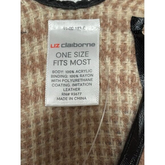 Liz Claiborne Plaid Poncho Cape Shawl Tweed New Equestrian Neutral Luxury OS - Picture 8 of 11